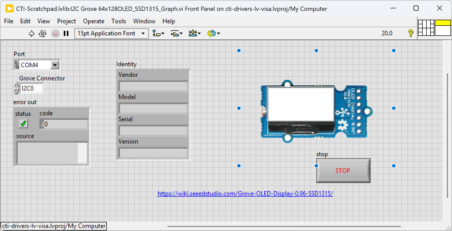 GroveOLED64x128 SSD1315 GraphFP