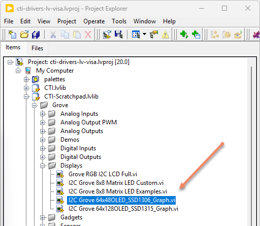 GroveOLED64x48 SSD1306 GraphProject