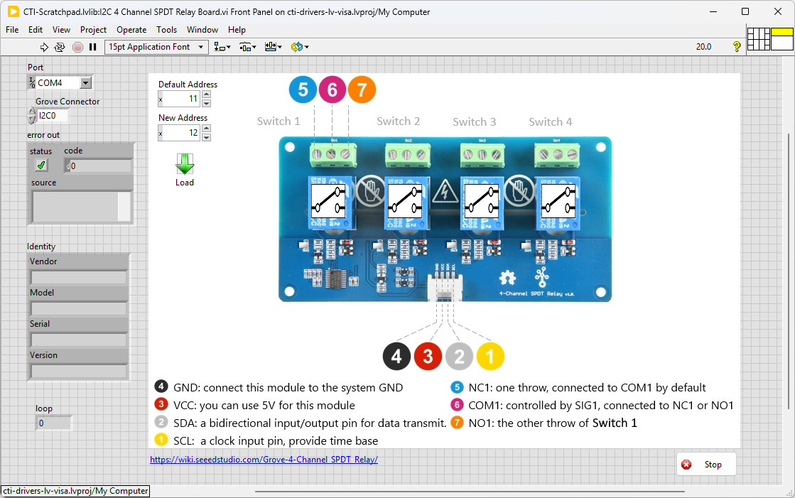 I2C4ChanSPDTRelayBoardFP
