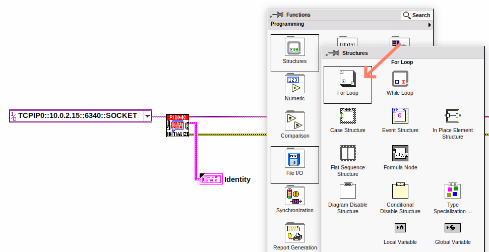 cm 032.00 RightClick FunctionsPalette Structures ForLoop
