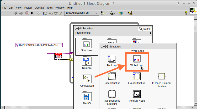 cm 083.00 RightClick FunctionsPalette Structures WhileLoop2