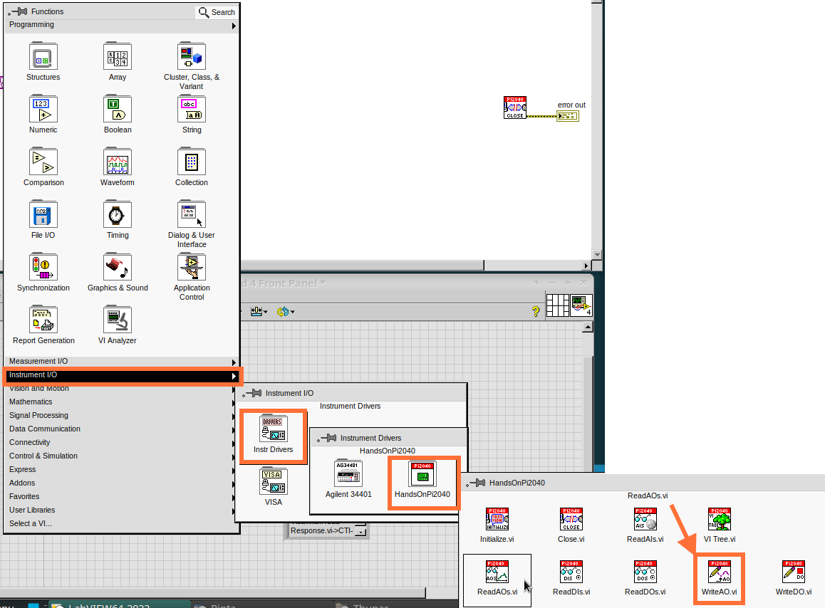 cm 088.00 RightClick FunctionsPalette InstrumentIO InstrDrivers HandsOnPi2040 WriteAO