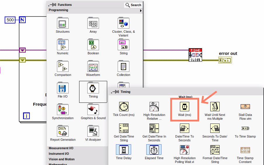 cm 102.00 RightClick FunctionsPalette Timing Wait(ms)