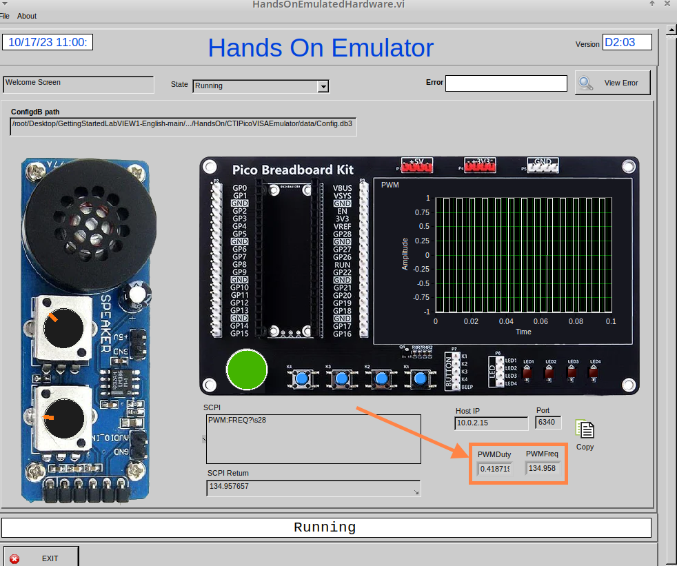 cm 108.00 HandsOnEmulator Updating PWMDuty PWMFreq